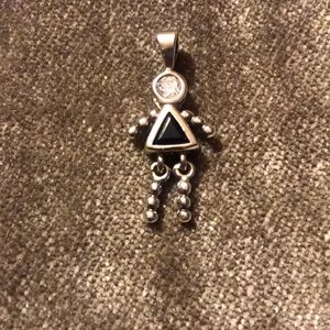 Vintage 925 Little Girl Safire Birthstone Pendant